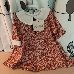 Paper Doll Red and White Floral Kids Blouse